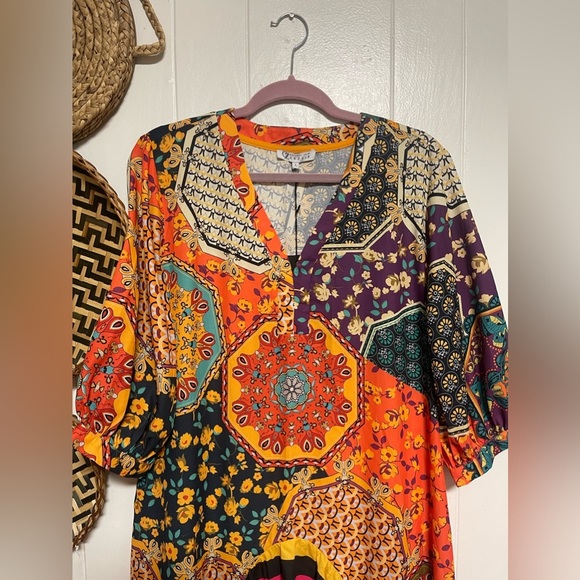 Multicolor Printed Bohemian Maxi Dress multiple sizes S-L - Picture 4 of 11